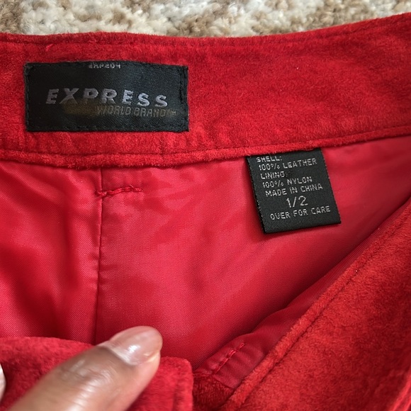 Express Red Suede Pants - Picture 4 of 8